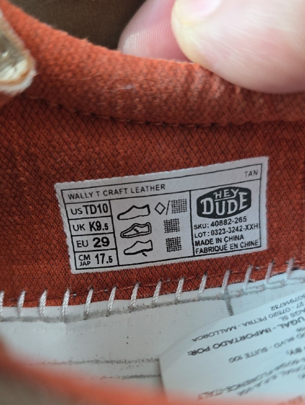 Hey Dude Kids Taupe Sneakers with Coral Lining - Picture 8 of 10